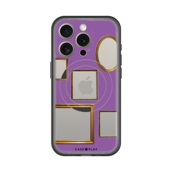 スリムプロテクションプレミアムケース with MagSafe［ Photo Frames - Purple ］