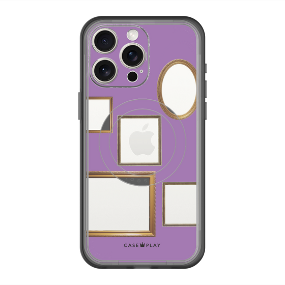 スリムプロテクションプレミアムケース with MagSafe［ Photo Frames - Purple ］