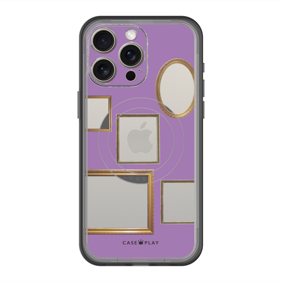 スリムプロテクションプレミアムケース with MagSafe［ Photo Frames - Purple ］