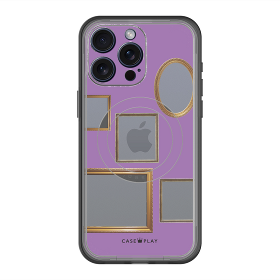 スリムプロテクションプレミアムケース with MagSafe［ Photo Frames - Purple ］