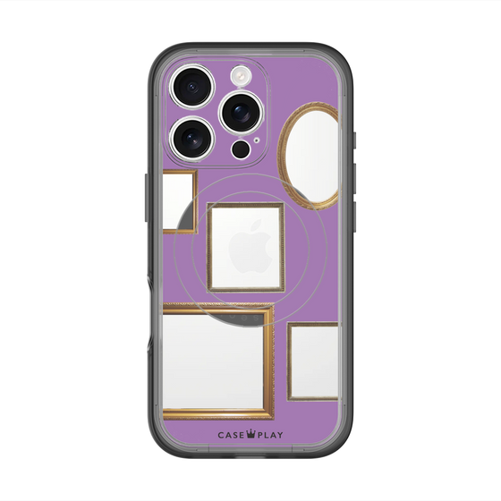スリムプロテクションプレミアムケース with MagSafe［ Photo Frames - Purple ］