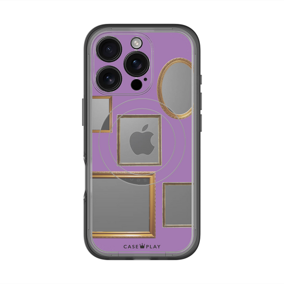スリムプロテクションプレミアムケース with MagSafe［ Photo Frames - Purple ］
