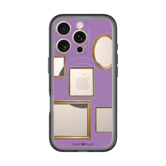 スリムプロテクションプレミアムケース with MagSafe［ Photo Frames - Purple ］
