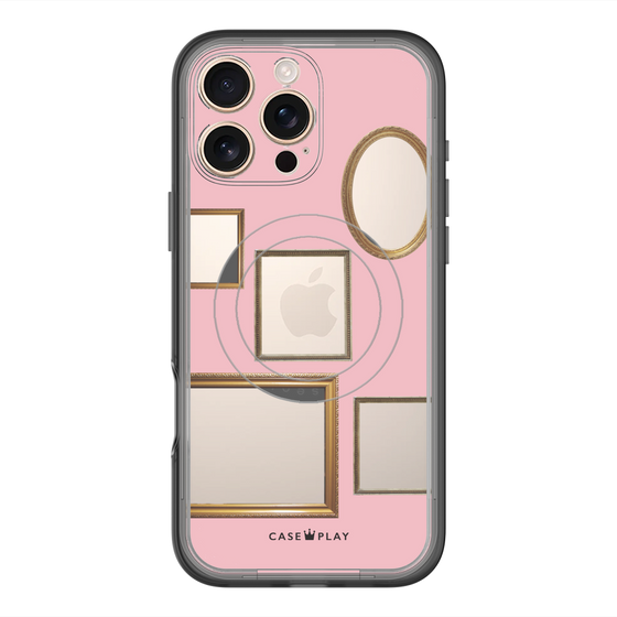 スリムプロテクションプレミアムケース with MagSafe［ Photo Frames - Pink ］