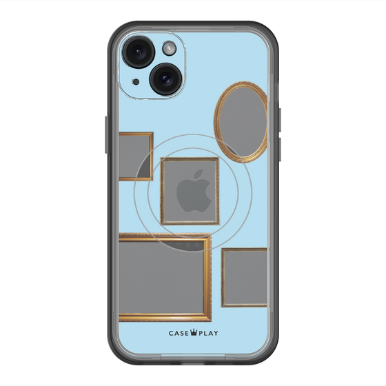 スリムプロテクションプレミアムケース with MagSafe［ Photo Frames - Light Blue ］