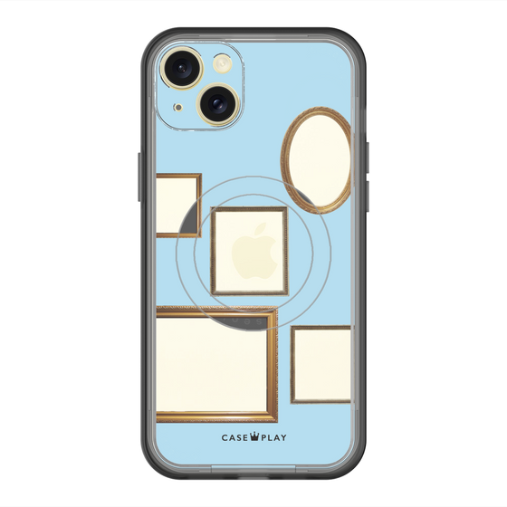 スリムプロテクションプレミアムケース with MagSafe［ Photo Frames - Light Blue ］