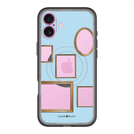 スリムプロテクションプレミアムケース with MagSafe［ Photo Frames - Light Blue ］