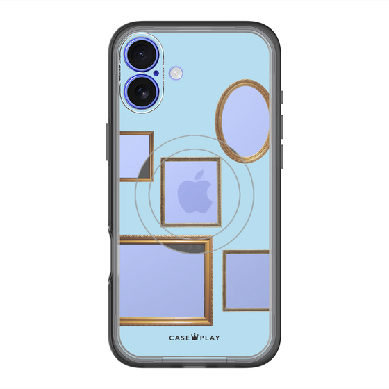 スリムプロテクションプレミアムケース with MagSafe［ Photo Frames - Light Blue ］