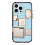 スリムプロテクションプレミアムケース with MagSafe［ Photo Frames - Light Blue ］