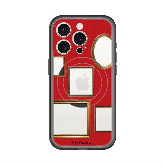 スリムプロテクションプレミアムケース with MagSafe［ Photo Frames - Red ］
