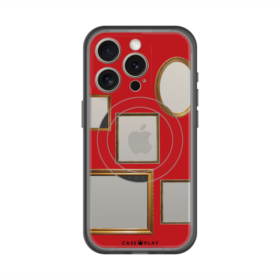 スリムプロテクションプレミアムケース with MagSafe［ Photo Frames - Red ］
