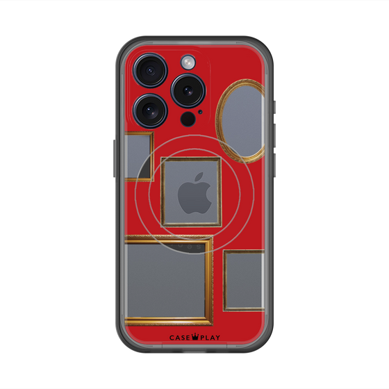 スリムプロテクションプレミアムケース with MagSafe［ Photo Frames - Red ］