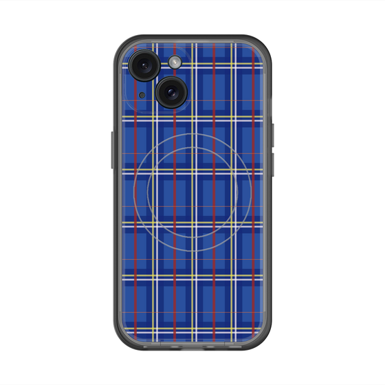 スリムプロテクションプレミアムケース with MagSafe［ Tartan Check - Blue ］