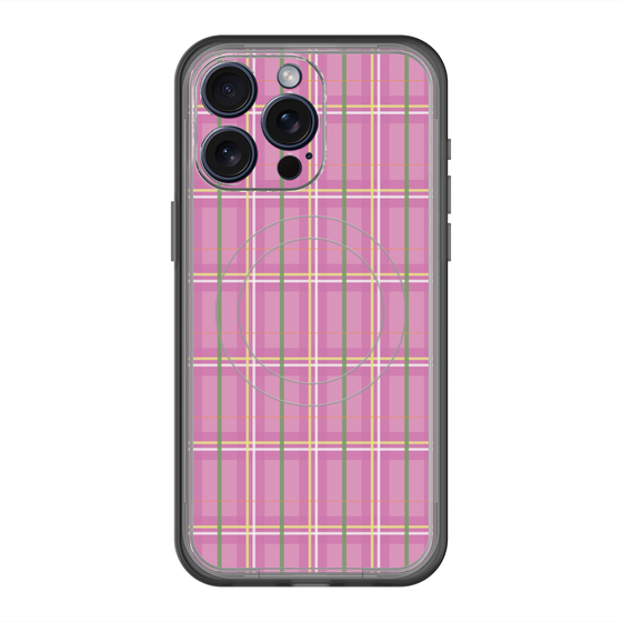 スリムプロテクションプレミアムケース with MagSafe［ Tartan Check - Pink ］
