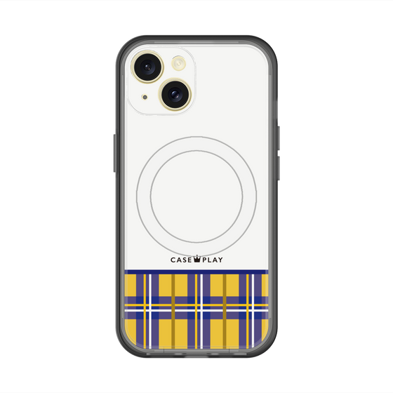 スリムプロテクションプレミアムケース with MagSafe［ CASEPLAY Tartan Check - Yellow ］