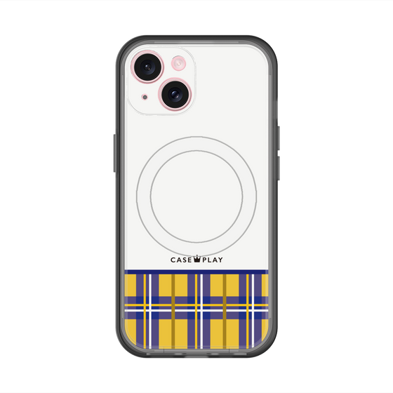 スリムプロテクションプレミアムケース with MagSafe［ CASEPLAY Tartan Check - Yellow ］