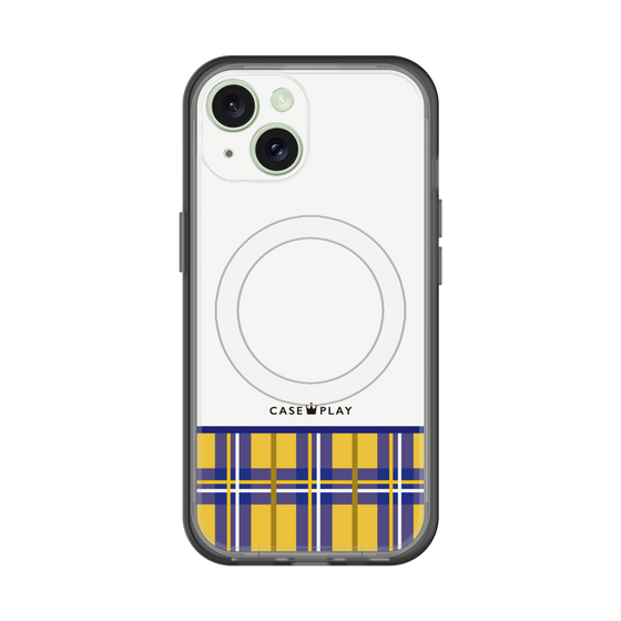 スリムプロテクションプレミアムケース with MagSafe［ CASEPLAY Tartan Check - Yellow ］
