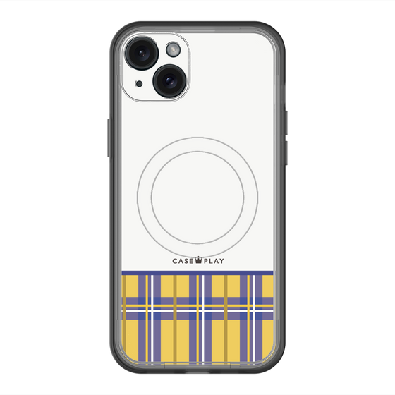 スリムプロテクションプレミアムケース with MagSafe［ CASEPLAY Tartan Check - Yellow ］