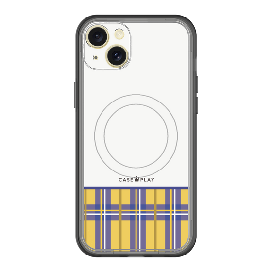 スリムプロテクションプレミアムケース with MagSafe［ CASEPLAY Tartan Check - Yellow ］
