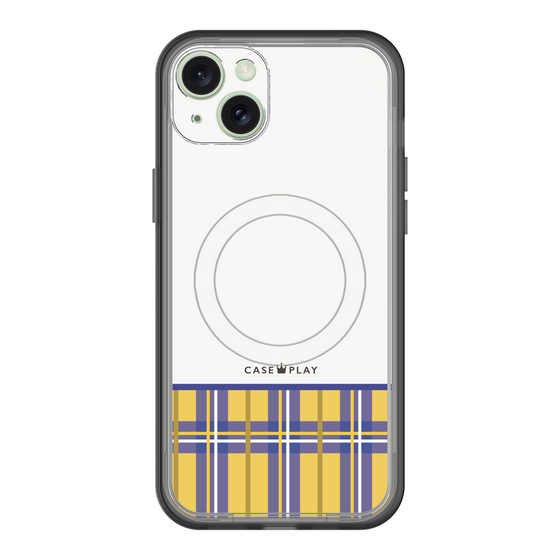 スリムプロテクションプレミアムケース with MagSafe［ CASEPLAY Tartan Check - Yellow ］