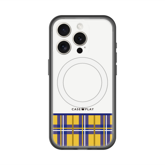 スリムプロテクションプレミアムケース with MagSafe［ CASEPLAY Tartan Check - Yellow ］