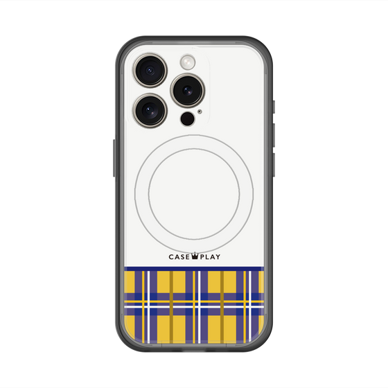 スリムプロテクションプレミアムケース with MagSafe［ CASEPLAY Tartan Check - Yellow ］