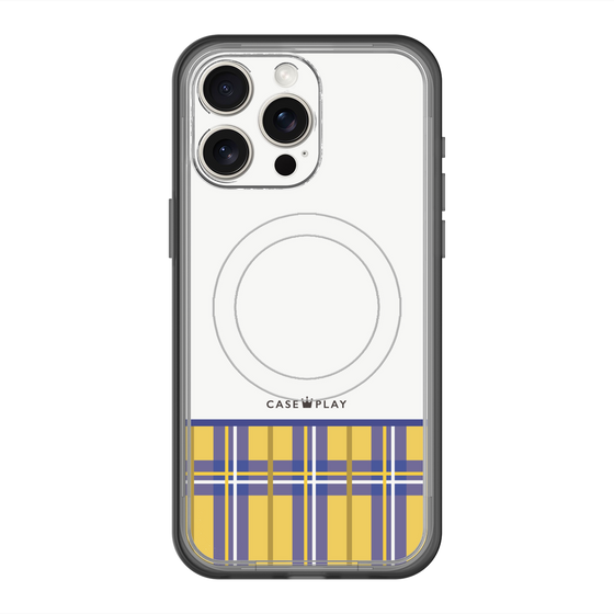 スリムプロテクションプレミアムケース with MagSafe［ CASEPLAY Tartan Check - Yellow ］