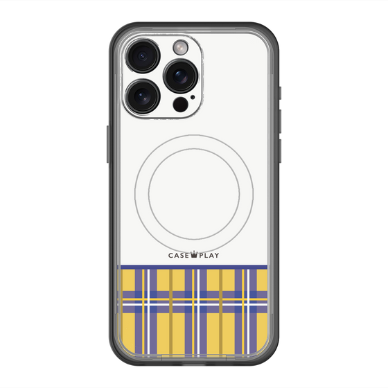 スリムプロテクションプレミアムケース with MagSafe［ CASEPLAY Tartan Check - Yellow ］
