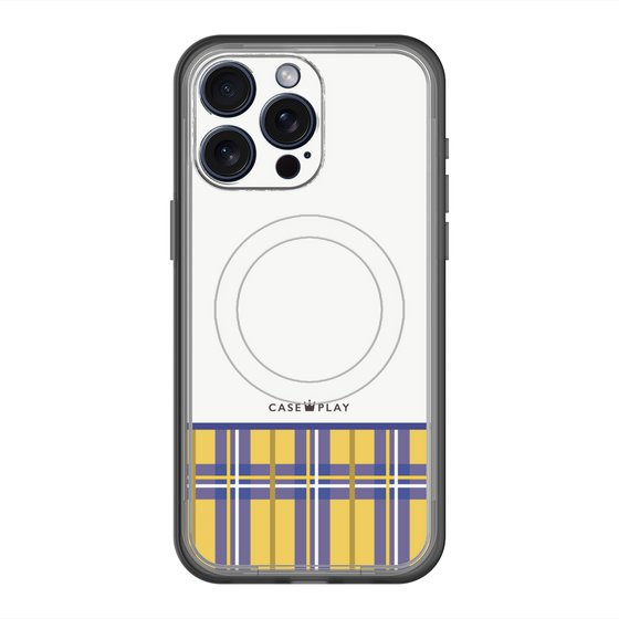 スリムプロテクションプレミアムケース with MagSafe［ CASEPLAY Tartan Check - Yellow ］