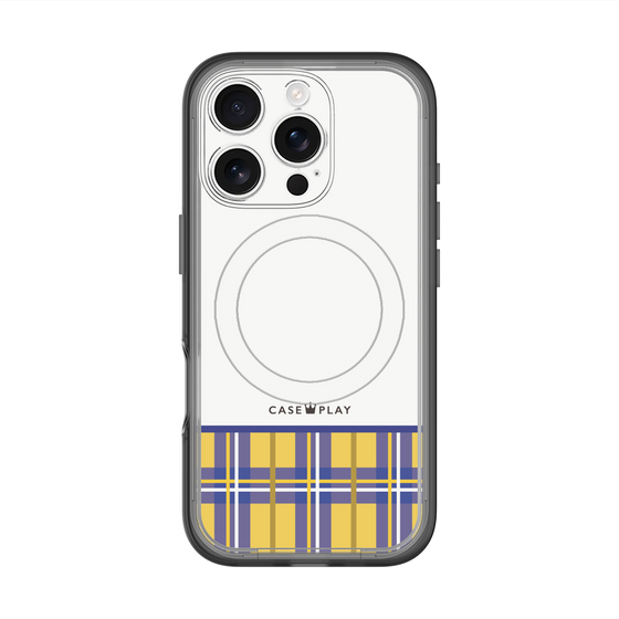 スリムプロテクションプレミアムケース with MagSafe［ CASEPLAY Tartan Check - Yellow ］