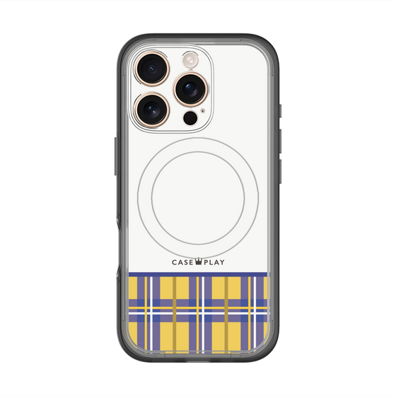 スリムプロテクションプレミアムケース with MagSafe［ CASEPLAY Tartan Check - Yellow ］