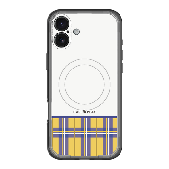 スリムプロテクションプレミアムケース with MagSafe［ CASEPLAY Tartan Check - Yellow ］