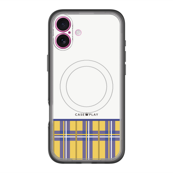 スリムプロテクションプレミアムケース with MagSafe［ CASEPLAY Tartan Check - Yellow ］