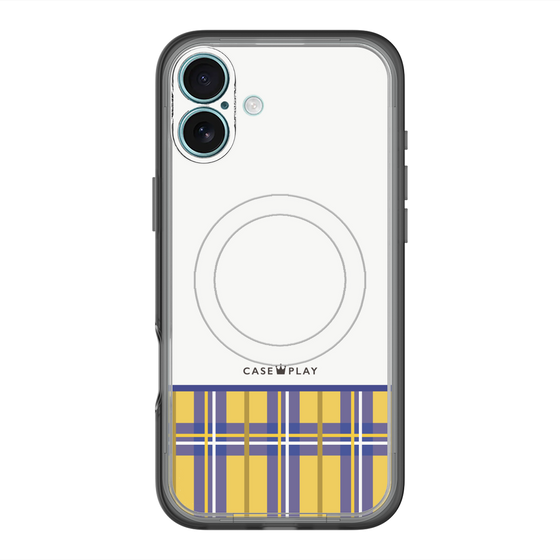 スリムプロテクションプレミアムケース with MagSafe［ CASEPLAY Tartan Check - Yellow ］