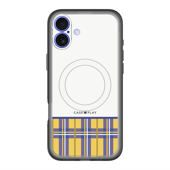 スリムプロテクションプレミアムケース with MagSafe［ CASEPLAY Tartan Check - Yellow ］