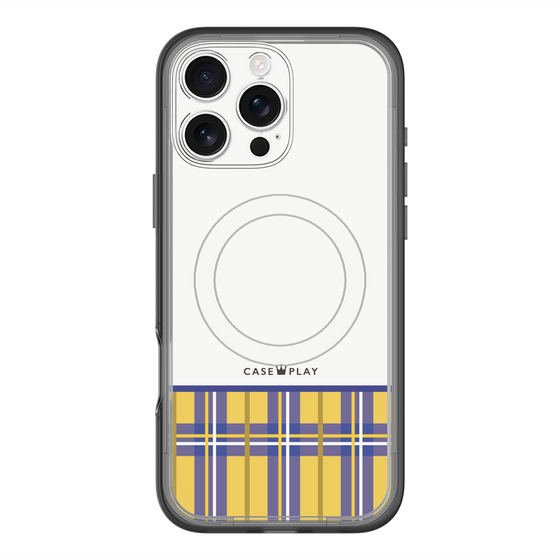 スリムプロテクションプレミアムケース with MagSafe［ CASEPLAY Tartan Check - Yellow ］