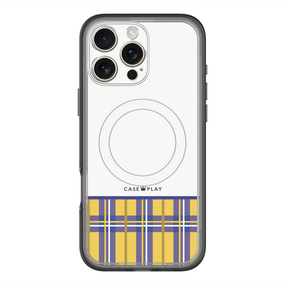 スリムプロテクションプレミアムケース with MagSafe［ CASEPLAY Tartan Check - Yellow ］