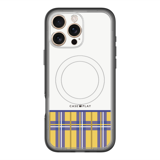 スリムプロテクションプレミアムケース with MagSafe［ CASEPLAY Tartan Check - Yellow ］