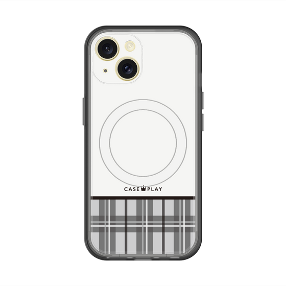 スリムプロテクションプレミアムケース with MagSafe［ CASEPLAY Tartan Check - Gray ］