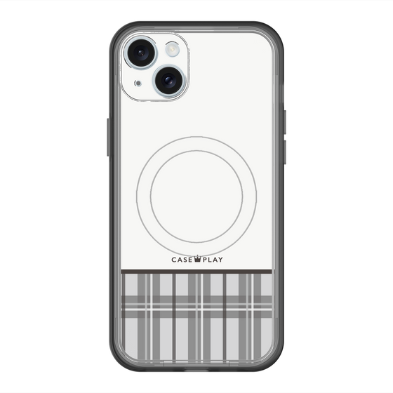 スリムプロテクションプレミアムケース with MagSafe［ CASEPLAY Tartan Check - Gray ］