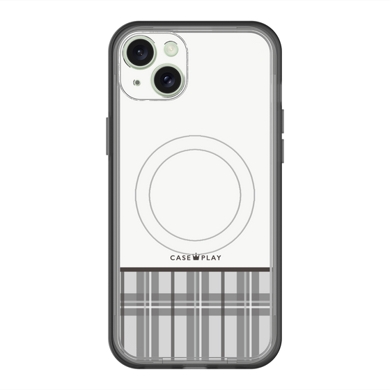 スリムプロテクションプレミアムケース with MagSafe［ CASEPLAY Tartan Check - Gray ］