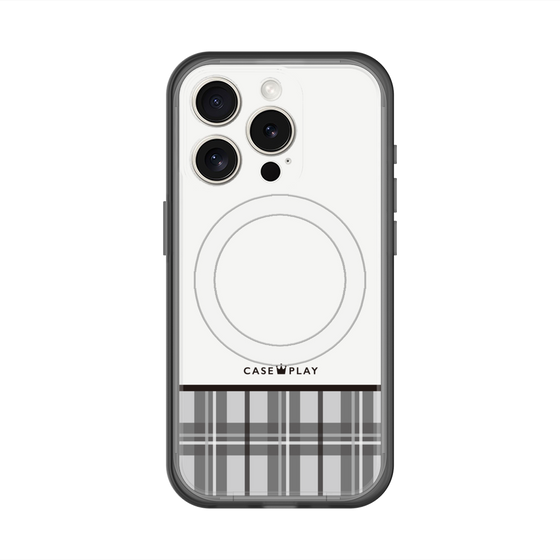 スリムプロテクションプレミアムケース with MagSafe［ CASEPLAY Tartan Check - Gray ］