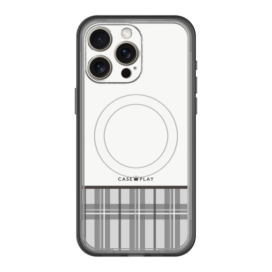 スリムプロテクションプレミアムケース with MagSafe［ CASEPLAY Tartan Check - Gray ］