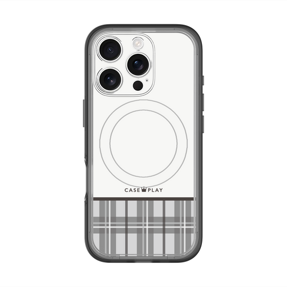 スリムプロテクションプレミアムケース with MagSafe［ CASEPLAY Tartan Check - Gray ］