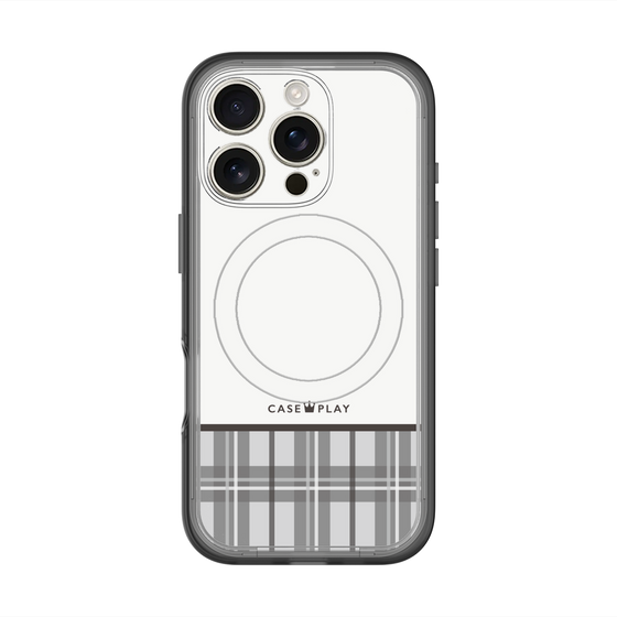 スリムプロテクションプレミアムケース with MagSafe［ CASEPLAY Tartan Check - Gray ］
