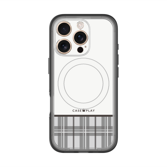 スリムプロテクションプレミアムケース with MagSafe［ CASEPLAY Tartan Check - Gray ］