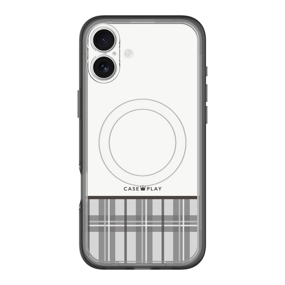 スリムプロテクションプレミアムケース with MagSafe［ CASEPLAY Tartan Check - Gray ］