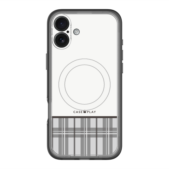 スリムプロテクションプレミアムケース with MagSafe［ CASEPLAY Tartan Check - Gray ］
