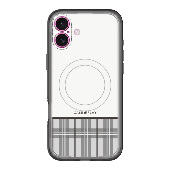 スリムプロテクションプレミアムケース with MagSafe［ CASEPLAY Tartan Check - Gray ］