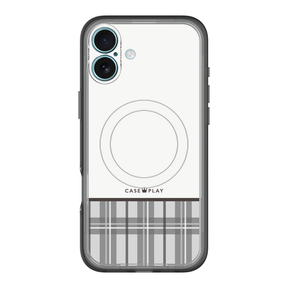 スリムプロテクションプレミアムケース with MagSafe［ CASEPLAY Tartan Check - Gray ］